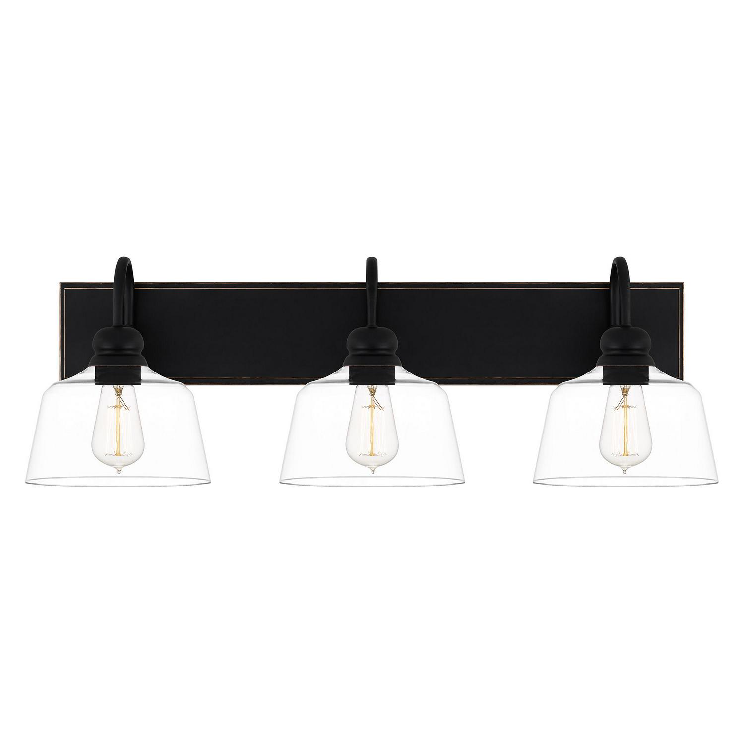 Ashley Harbour Riker 3-Light Matte Black Bath Light