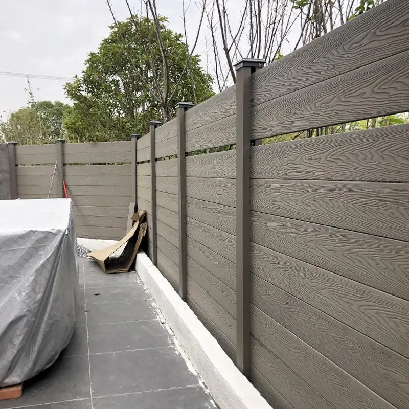 Factory Supply Easy To  Install Two Color Composite Wood Privacy Garden Wpc Co Extrusion Fence Garden Privacy Safety/