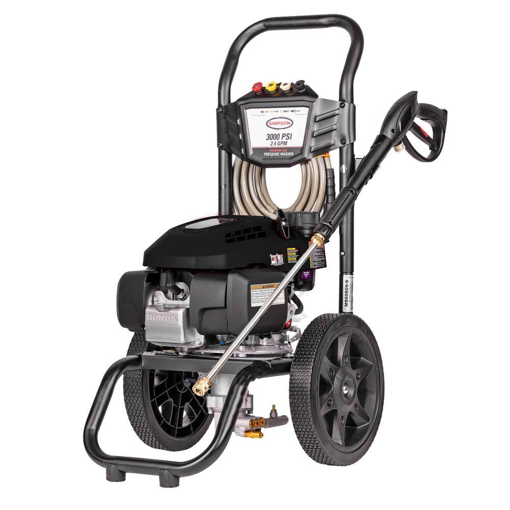 SIMPSON MegaShot 3000 PSI 2.4 GPM Gas Cold Water Pressure Washer with HONDA GCV170 Engine MS60809