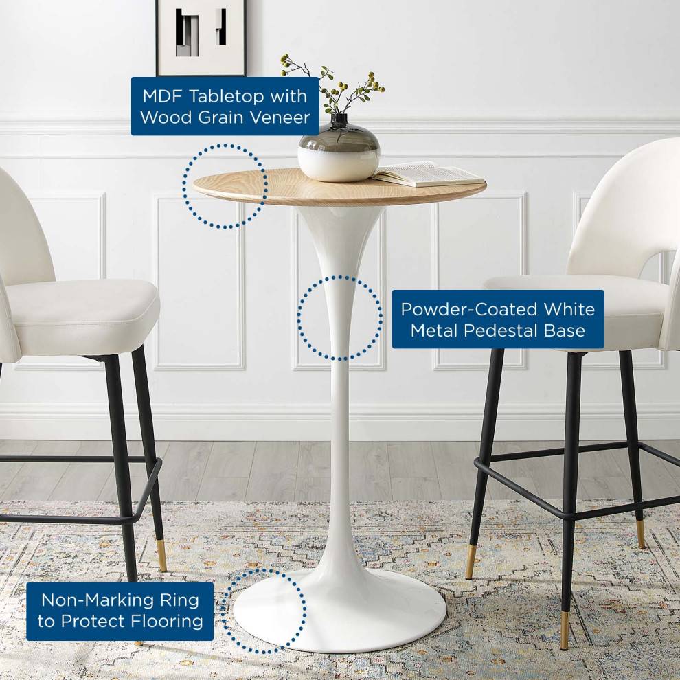 Lippa 28 quotBar Table White Natural  5200   Side Tables And End Tables   by Homesquare  Houzz