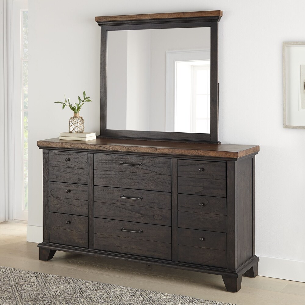 The Gray Barn Overlook Two tone Dresser and Mirror