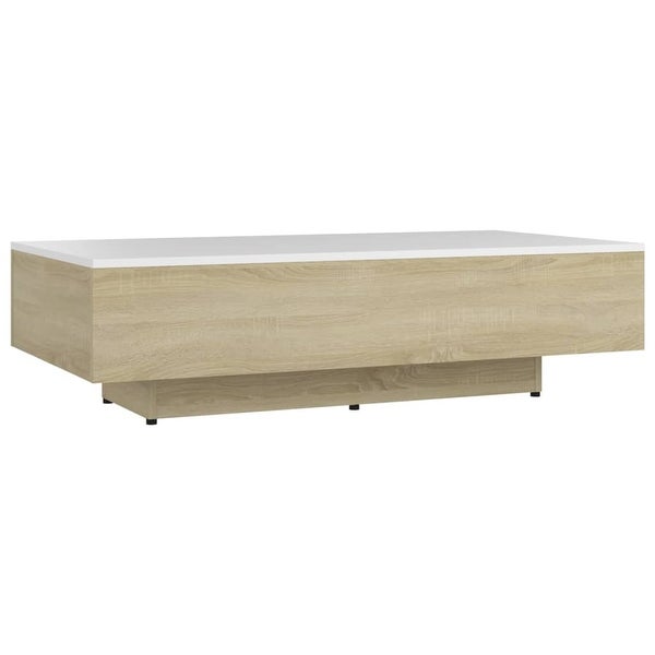 vidaXL Coffee Table White and Sonoma Oak 45.3