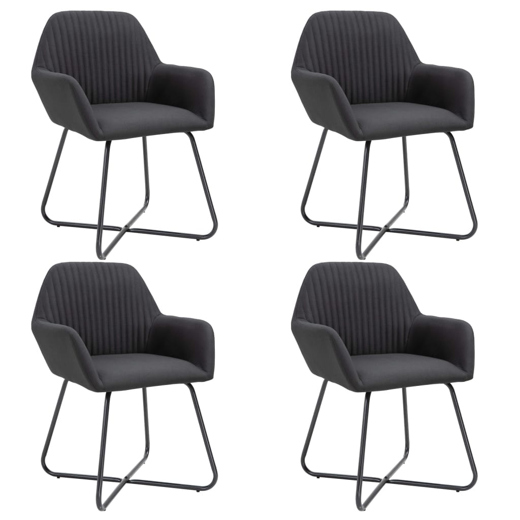 Dining Chairs 4 pcs Black Fabric