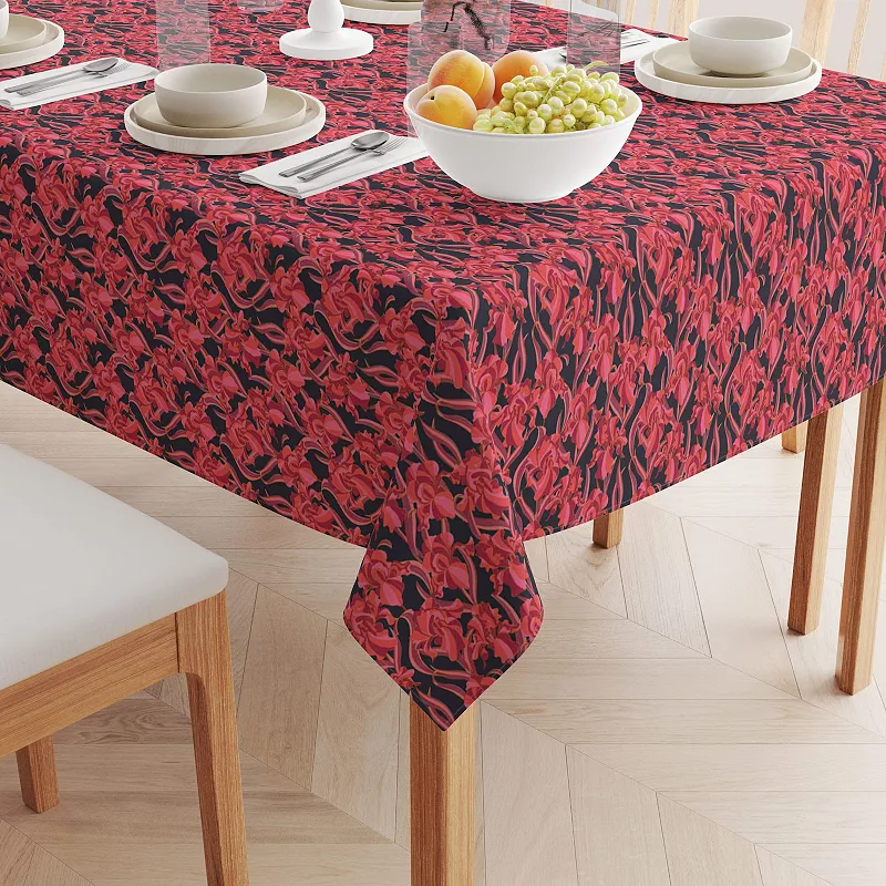 Square Tablecloth， 100% Cotton， 52x52， Floral 110