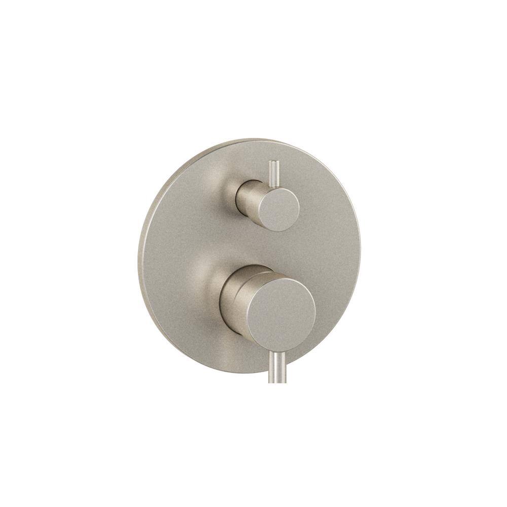 PULSE Showerspas Refuge 6-Spray Patterns with 1.8 GPM 10 in. Wall Mounted Dual Showerheads with Slide Bar and Valve in Brushed Nickel 3006-BN-1.8GPM