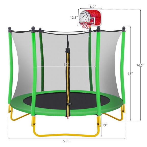 5.5FT Trampoline for Kids   65 Outdoor   Indoor M...