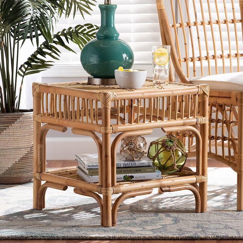 bali and pari Rose Rattan End Table