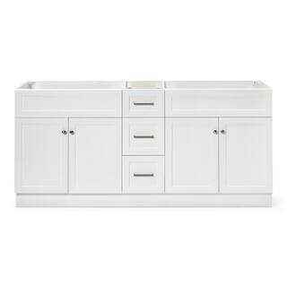 ARIEL Hamlet 72 in. W x 21.5 in. D x 33.5 in. H Bath Vanity Cabinet Only in White F073D-BC-WHT