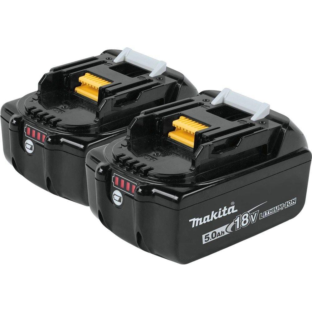 Makita 18V LXT Lithium-Ion High Capacity Battery Pack 5.0 Ah with LED Charge Level Indicator (2-Pack) BL1850B-2