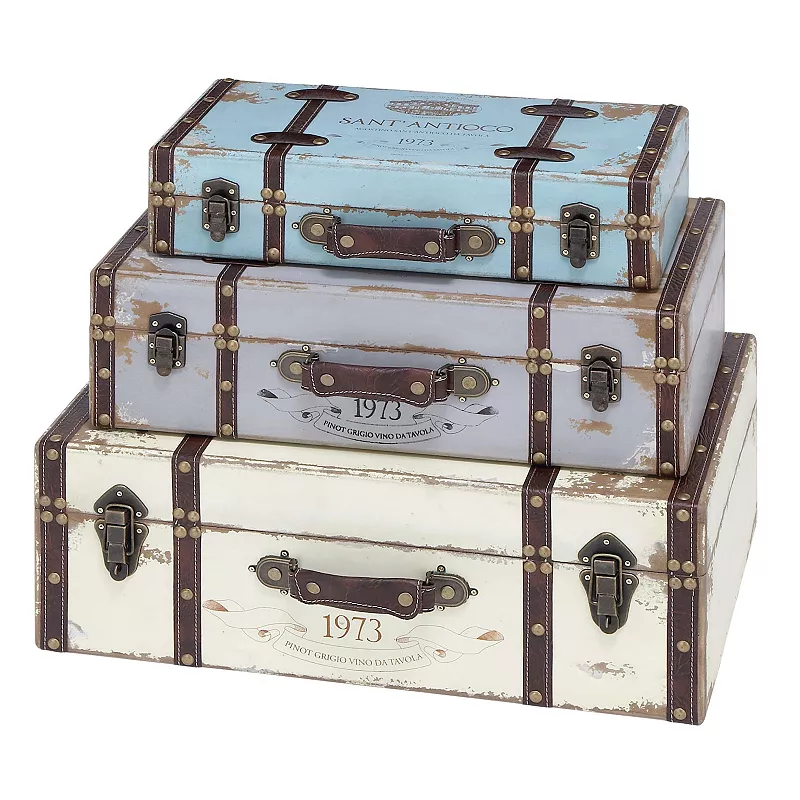 Stella and Eve Distressed Decorative Trunk Floor Decor 3-piece Set