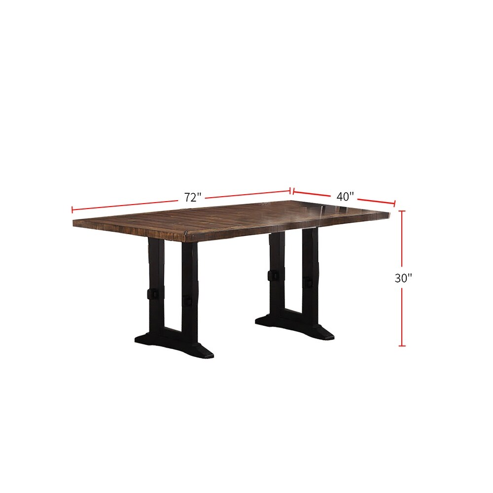 Rectangular Dining Table in Brown and Black