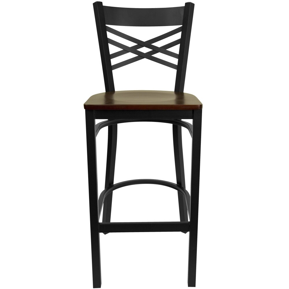 2 Pack ''X'' Back Metal Restaurant Barstool   17\