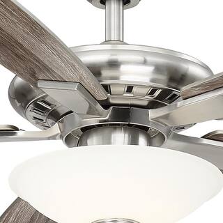 Hampton Bay Menage 56 in. Integrated LED Indoor Low Profile Brushed Nickel Ceiling Fan with Light Kit 14660