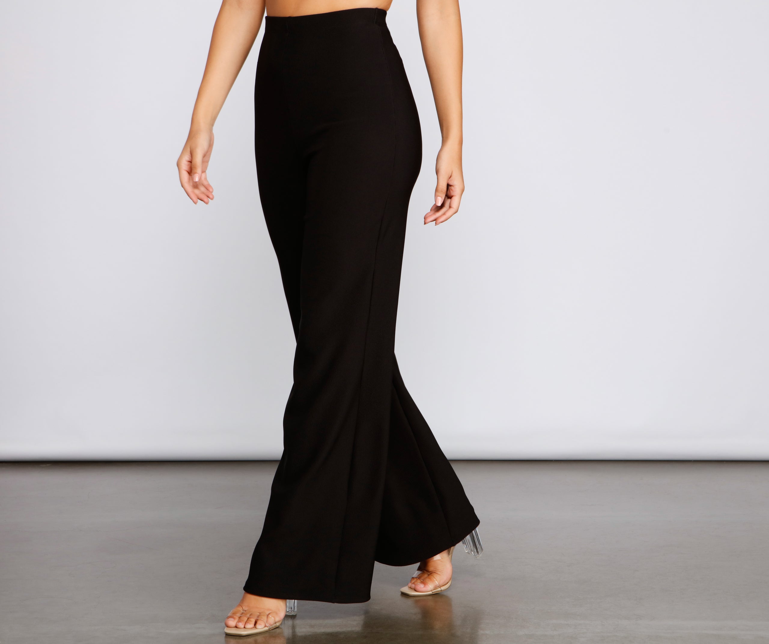 Flaunt It Ribbed Wide Leg Pants