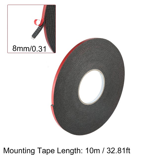 Unique Bargains Car Waterproof Double Sided Sponge Tape Red Black 1 Pc