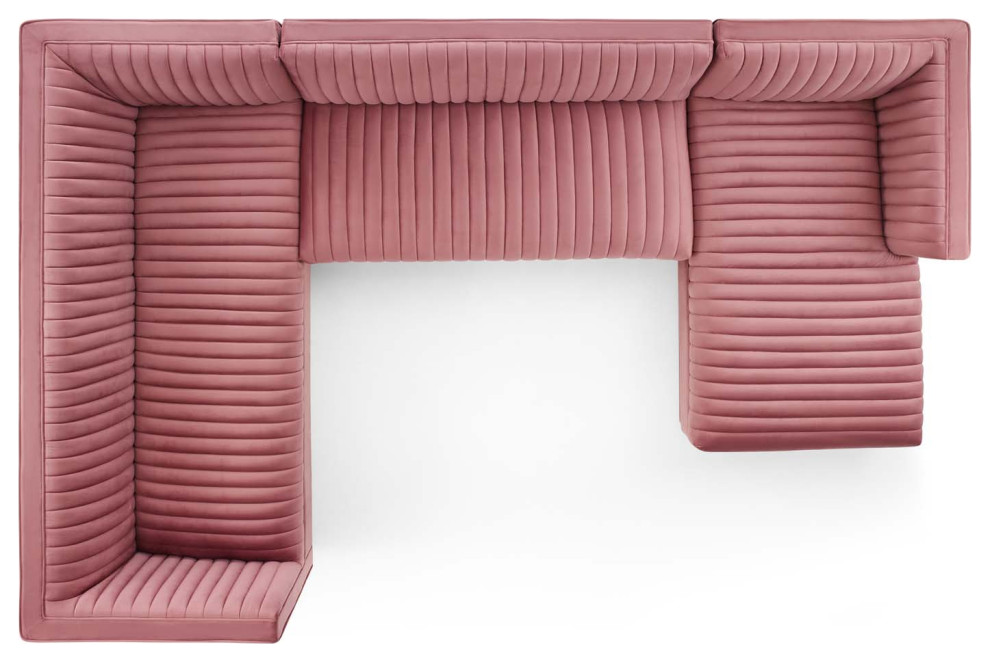 Sectional Sofa Set  Velvet  Pink  Modern  Living Lounge Hotel Lobby Hospitality   Contemporary   Sectional Sofas   by House Bound  Houzz