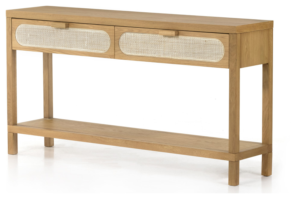 egra Console Table  Honey Oak Veneer   Tropical   Console Tables   by Four Hands  Houzz