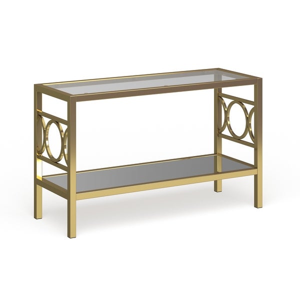 Silver Orchid Valkyrien Contemporary 47-inch Glass Top 1-shelf Sofa Table