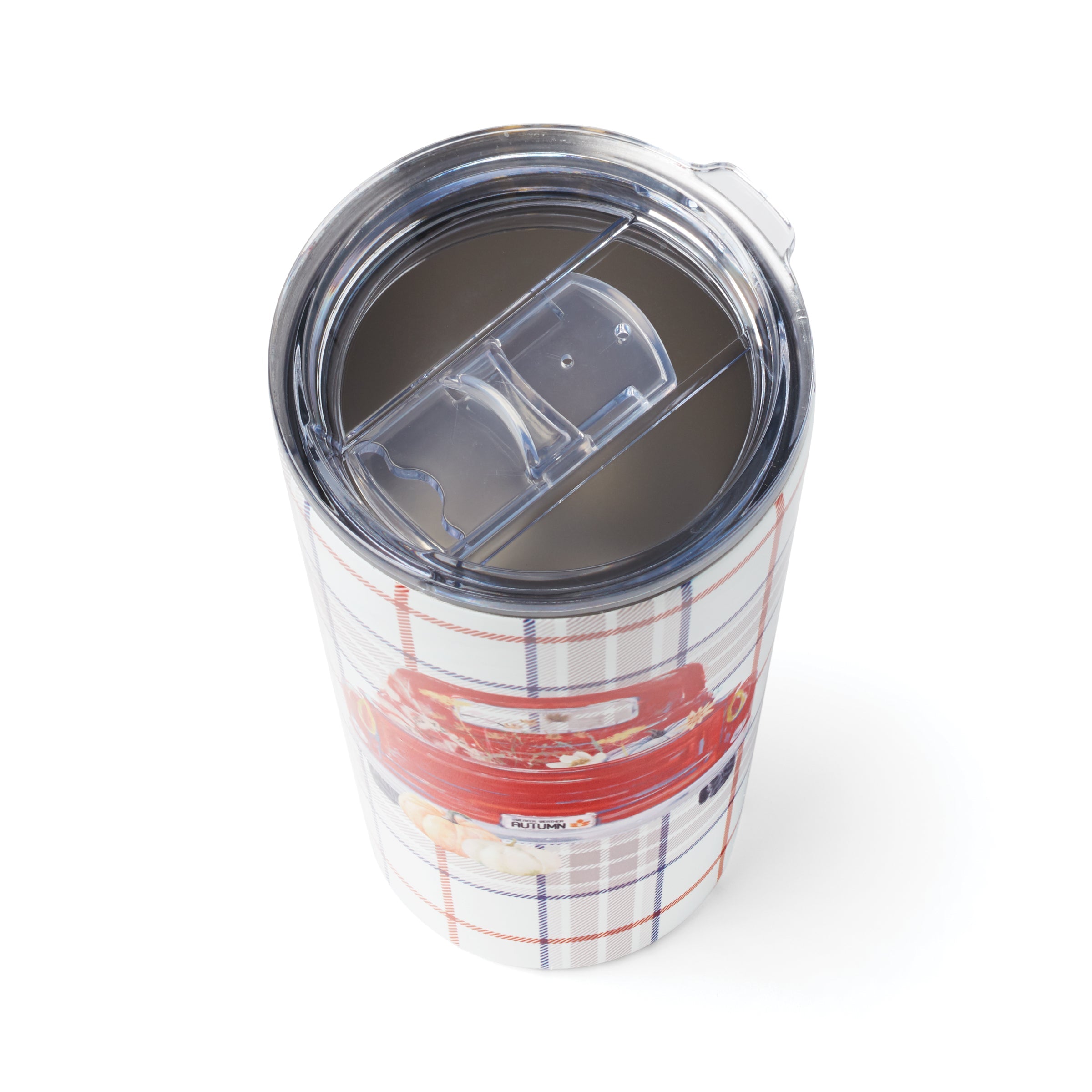 Red Plaid Truck 20 Oz Tumbler