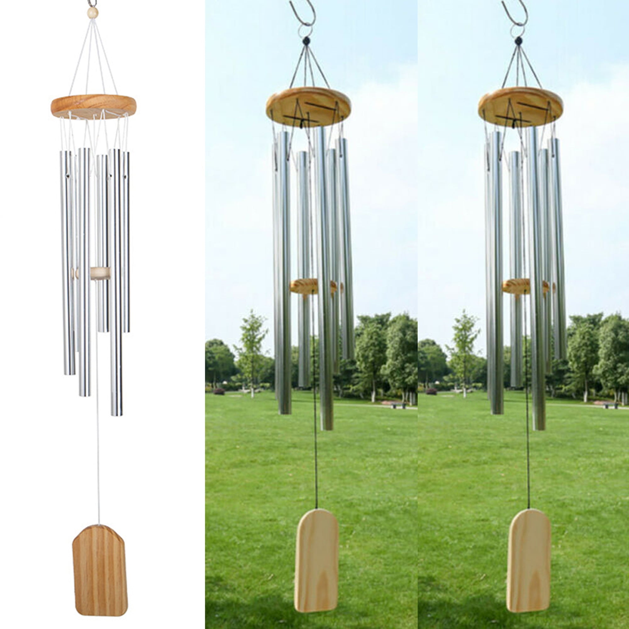 Large 6 Tubes Windchime Chapel Bells Wind Chimes Outdoor Garden Home Room Decor