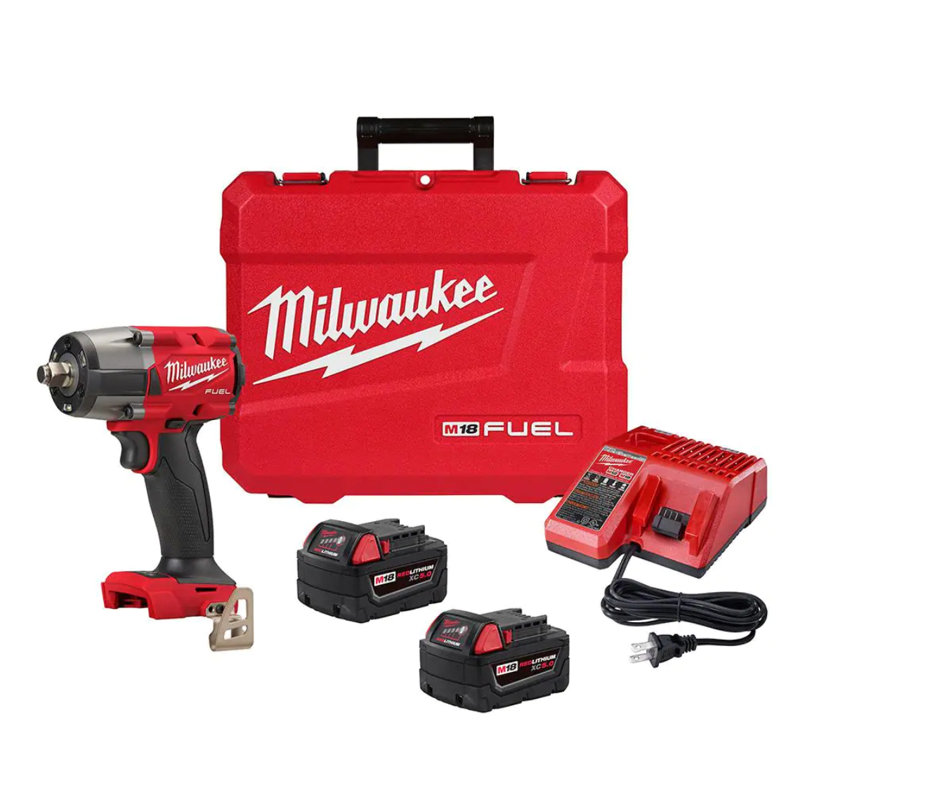 Milwaukee 2962-22 M18 FUEL GEN-2 18V Lithium-Ion Brushless Cordless Mid Torque 1/2 in. Impact Wrench with Friction Ring Kit