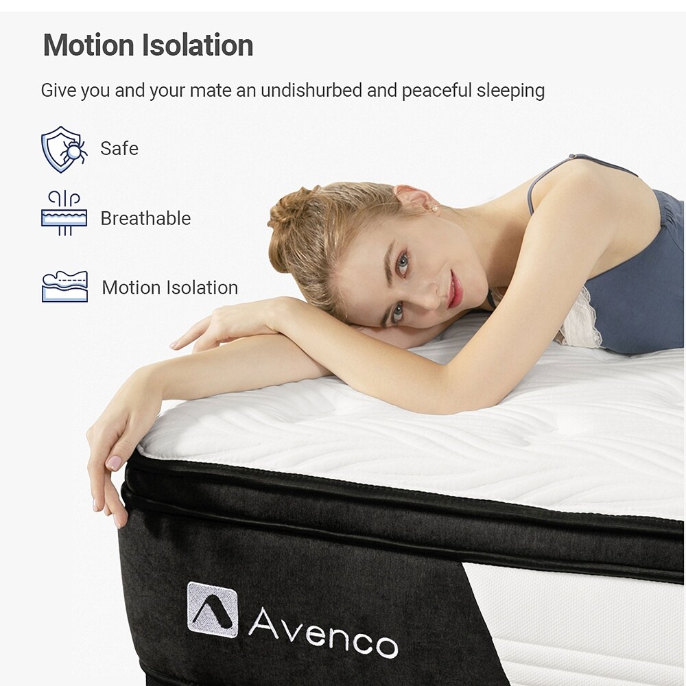 Avenco 12 Inch Memory Foam and Pocketed Innerspring Hybrid Mattress