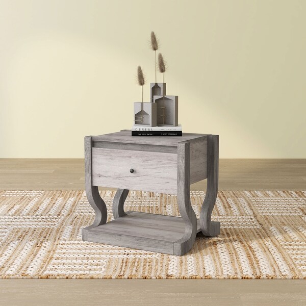 DH BASIC Coastal White Single-drawer End Table by Denhour