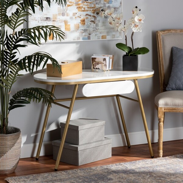 Mabel Modern and Contemporary Gold Finished Metal Console Table