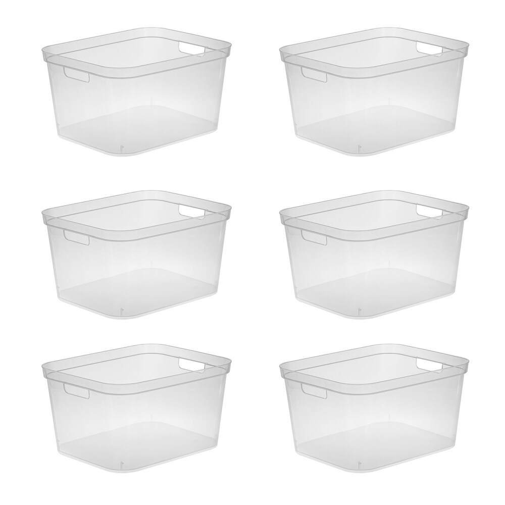 Sterilite 8.25x12.25x15 In Storage Bin w/ Carry Through Handles  Clear (6 Pack)