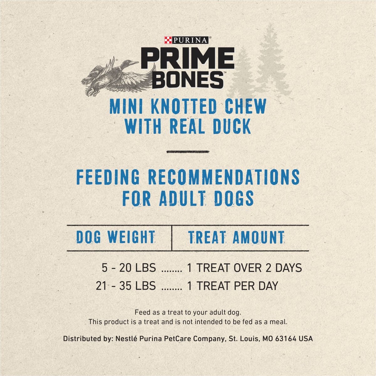 Prime Bones Natural Mini Knotted Dog Chews with Real Duck Dog Treat