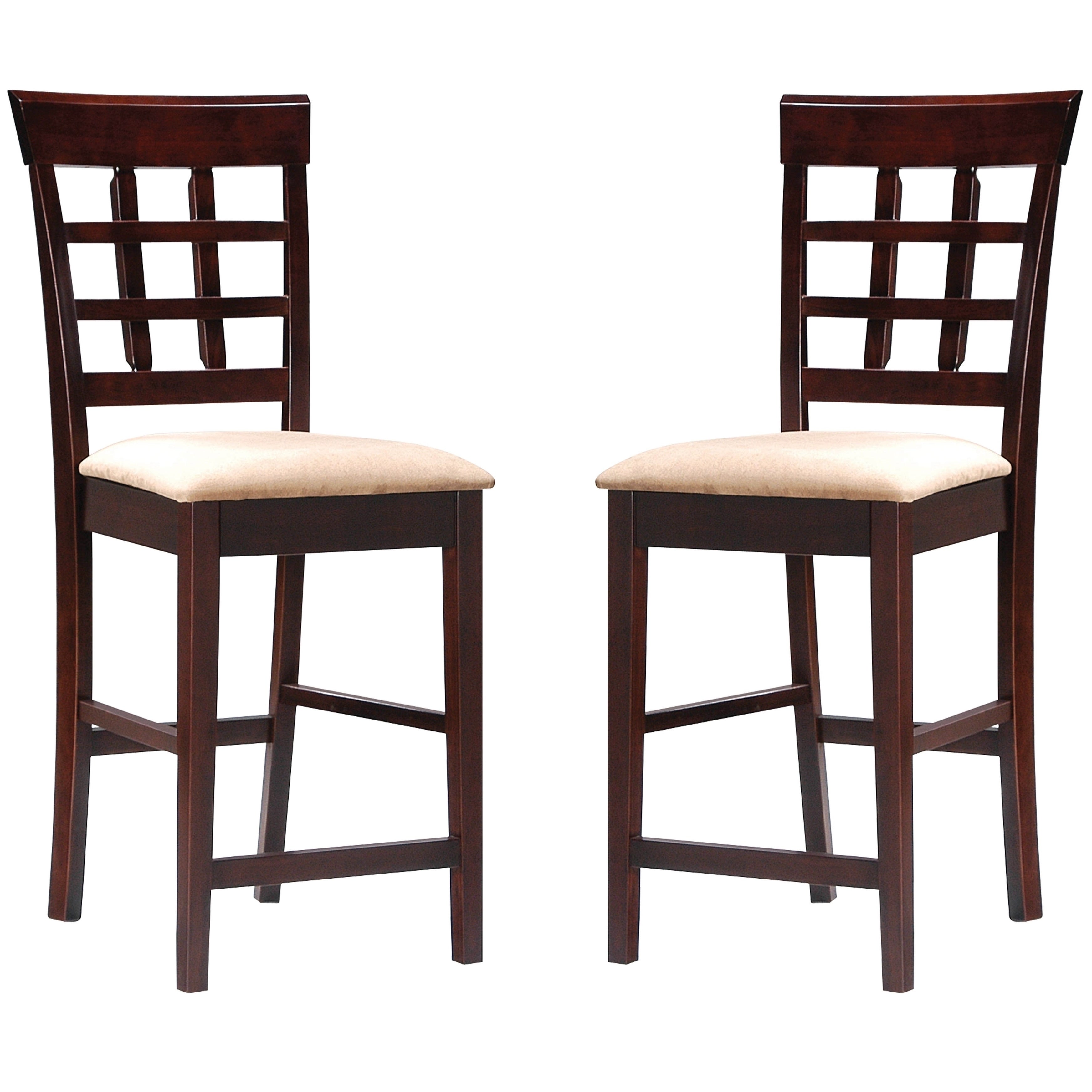 Open Grid Design Counter Height Dining Stools (Set of 2)