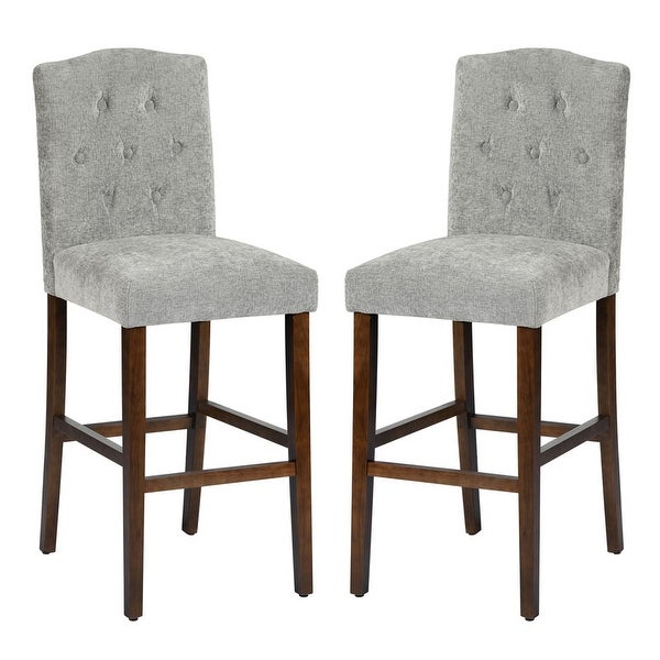 Traditional Upholstered Counter-Height Bar Stools， Set of 2