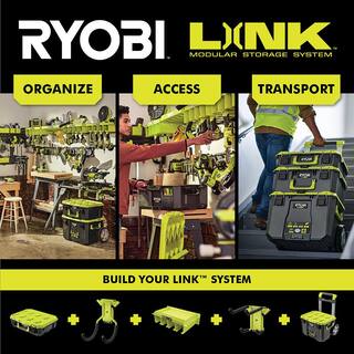 RYOBI 40V Cordless Battery Attachment Capable String Trimmer  Leaf Blower wLINK Wall Storage Kit- 4.0 Ah Battery  Charger RY40940-ST