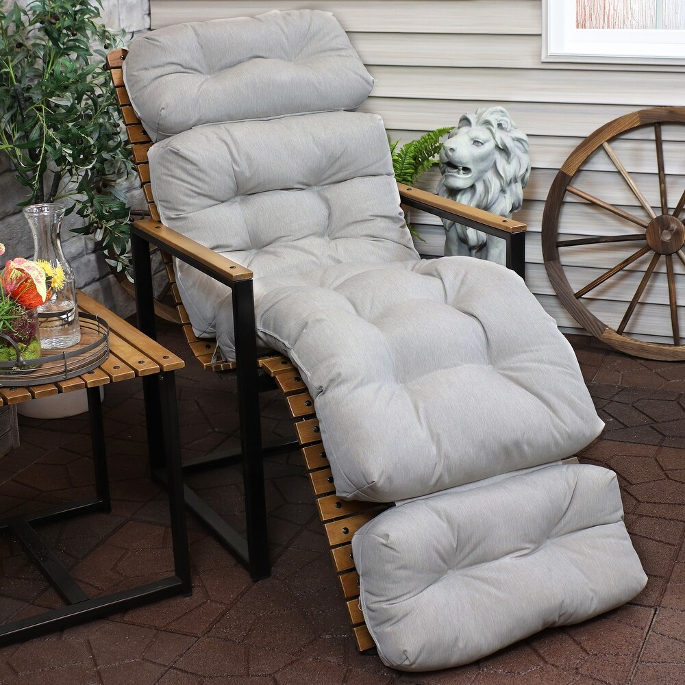 Sunnydaze Olefin Tufted Indoor/Outdoor Chaise Lounge Chair Cushion