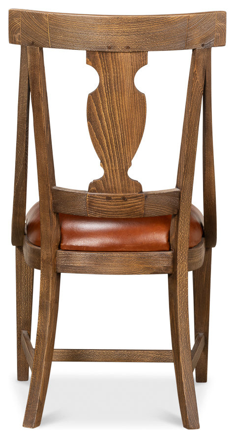 Fireside Vineyards Dining Chairs Set of 2 Husk Leather Seat   Traditional   Dining Chairs   by Sideboards and Things  Houzz