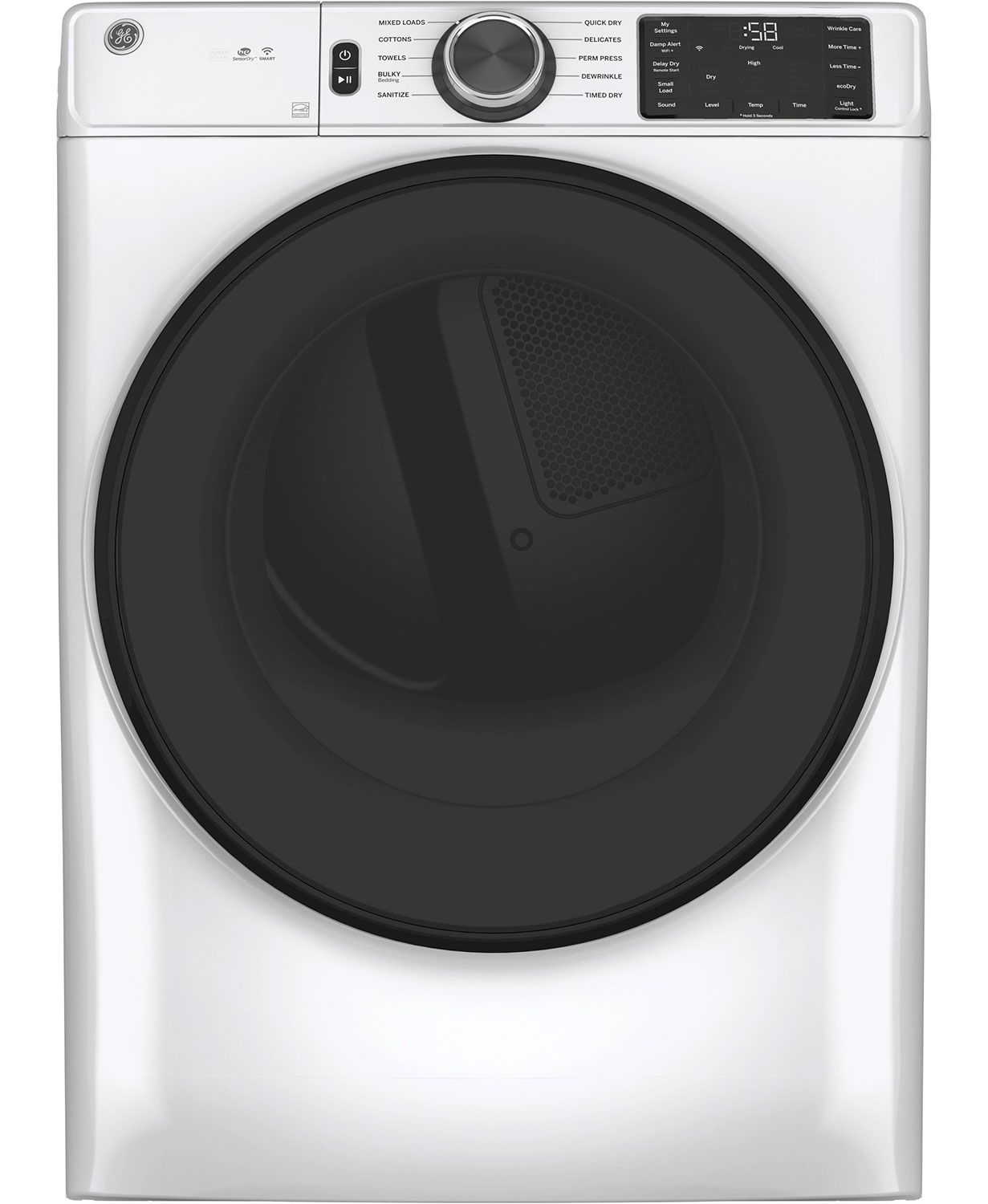 GE ADA 7.8 Cu. Ft. White Smart Front Load Gas Dryer With Sanitize Cycle