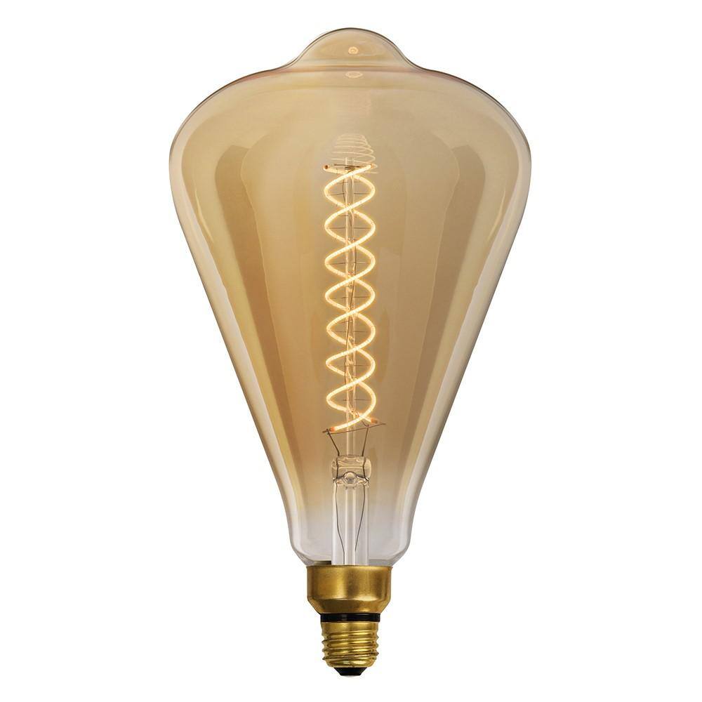 Feit Electric 60-Watt Equivalent ST52 Dimmable Spiral Filament Oversized Amber Glass E26 LED Vintage Edison Light Bulb Warm White ST52S820LED