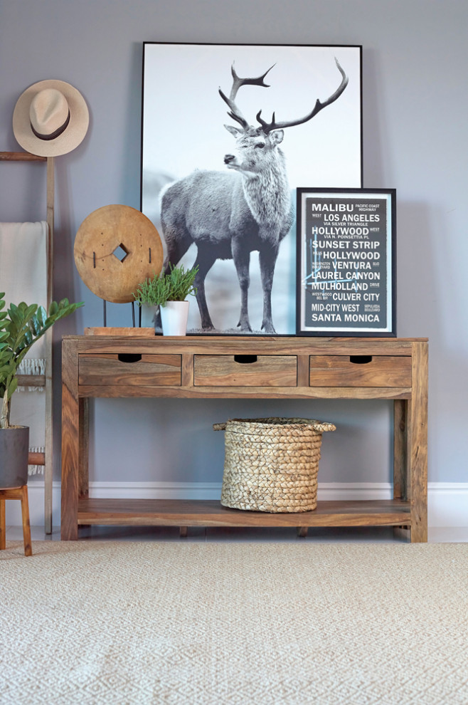 Esther 3 drawer Storage Console Table Natural Sheesham   Modern   Console Tables   by Modon  Houzz