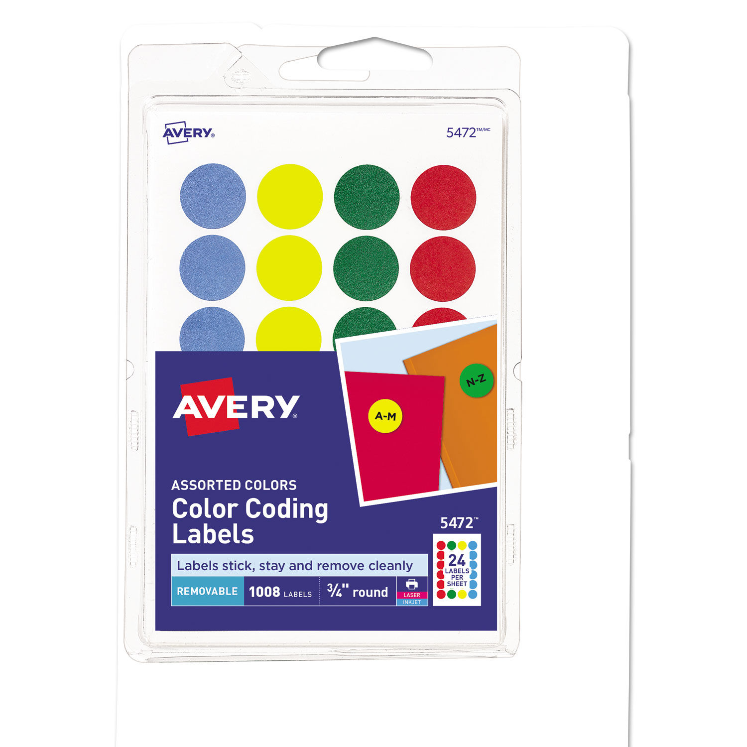 Printable Self-Adhesive Removable Color-Coding Labels by Averyandreg; AVE05472