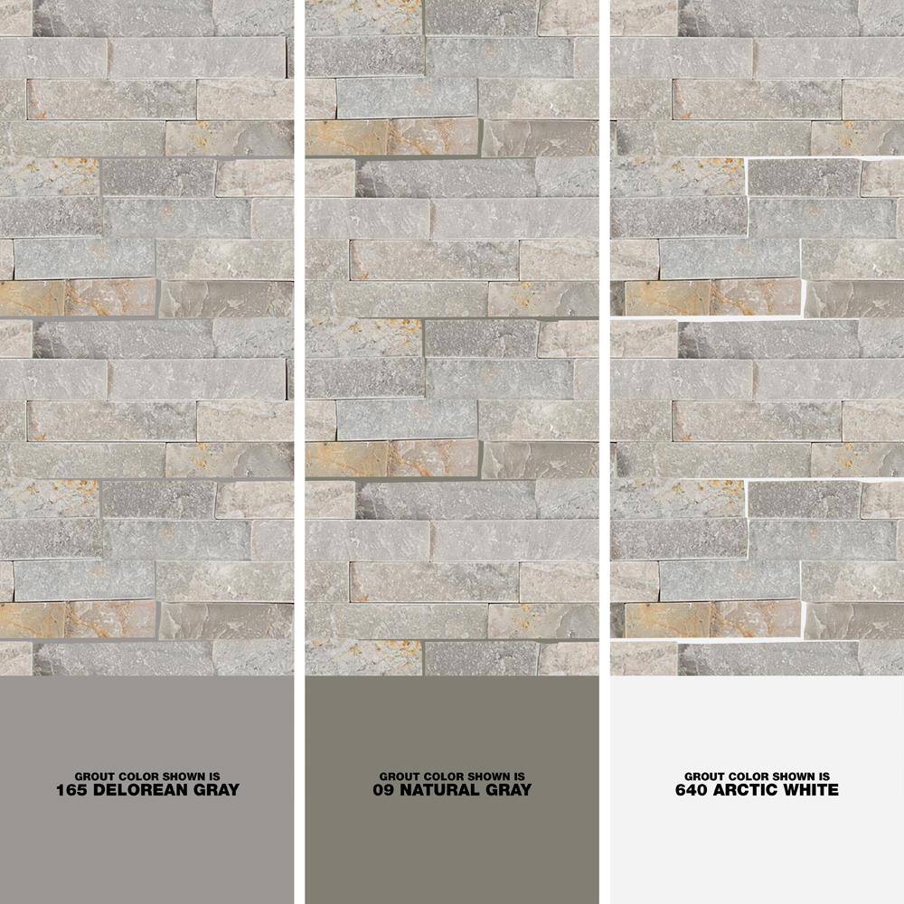 MSI Sunset Silver Ledger Panel 6 in. x 24 in. Textured Quartz Wall Tile (6 sq. ft.Case) LPNLQSUNSIL624C