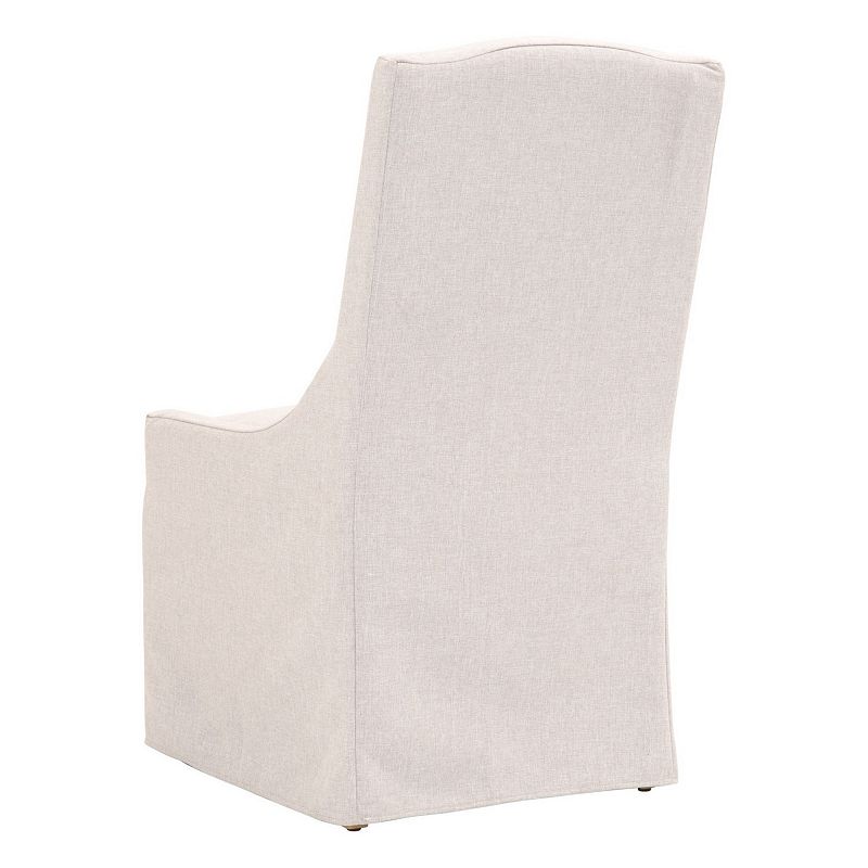 Contemporary Fabric Upholstered Side Chair with Lumbar Pillow， Gray