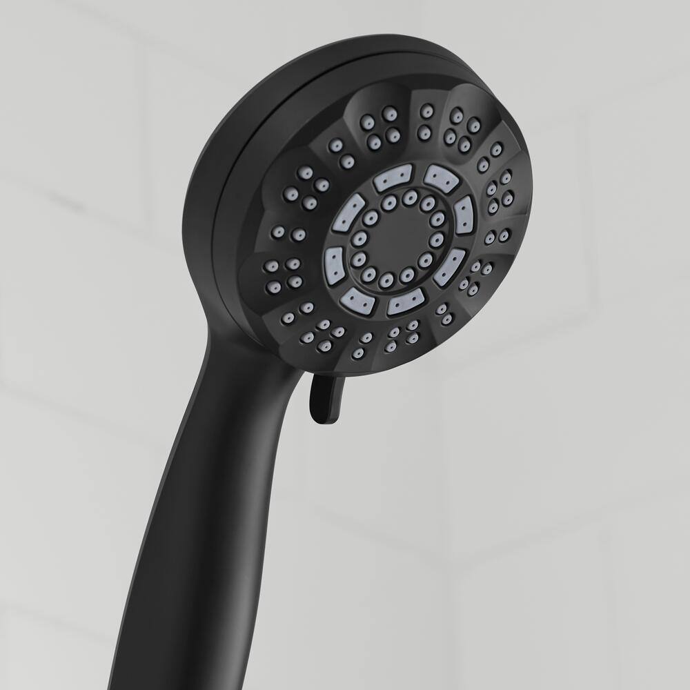 Glacier Bay 6-Spray Patterns with 1.8 GPM 3.6 in. Wall Mount Handheld Shower Head in Matte Black HD58303-3810H