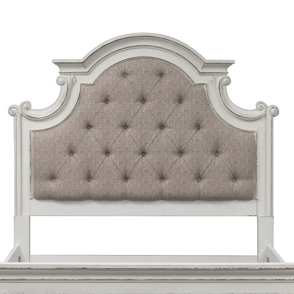 Magnolia Manor Antique White Weathered Bark Full Uph Panel Headboard - - 25723537