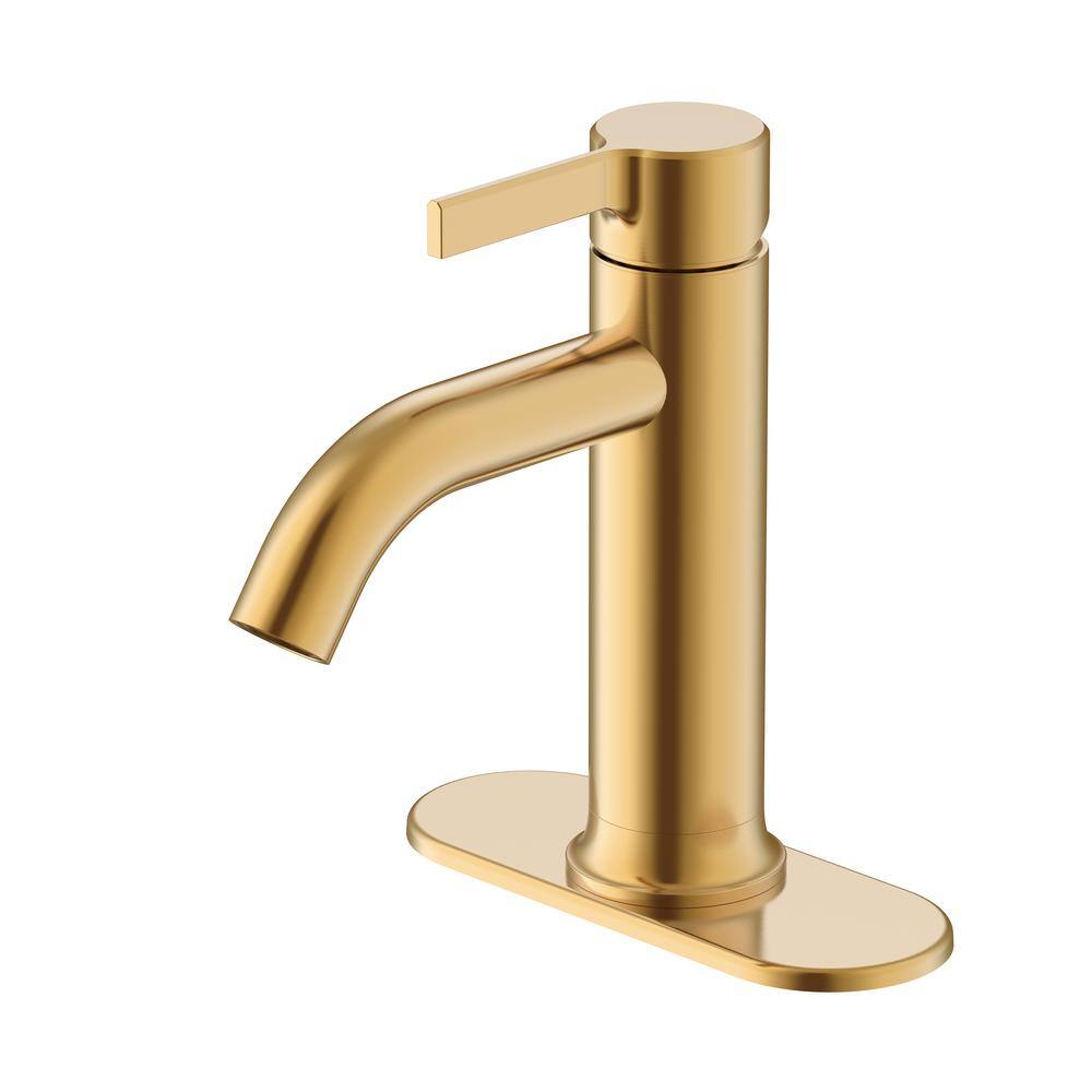 Glacier Bay Ryden Single Hole Single-Handle Bathroom Faucet in Brushed Gold HDQFS1A9277CZ