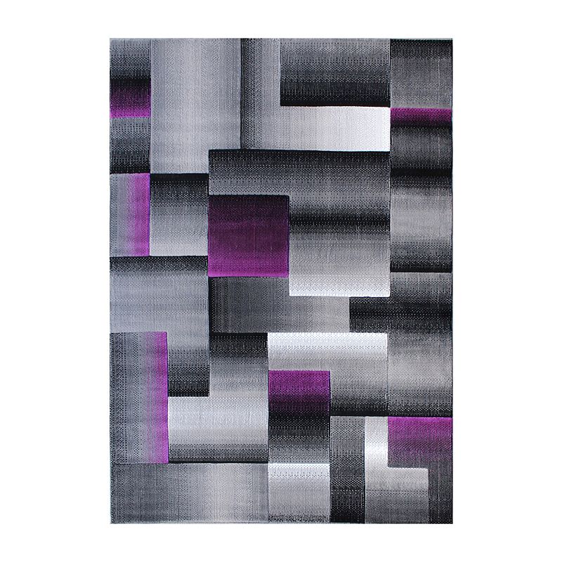 Masada Rugs Masada Rugs Trendz Collection 6'x9' Modern Contemporary Area Rug in Purple， Gray and Black-Design Trz861