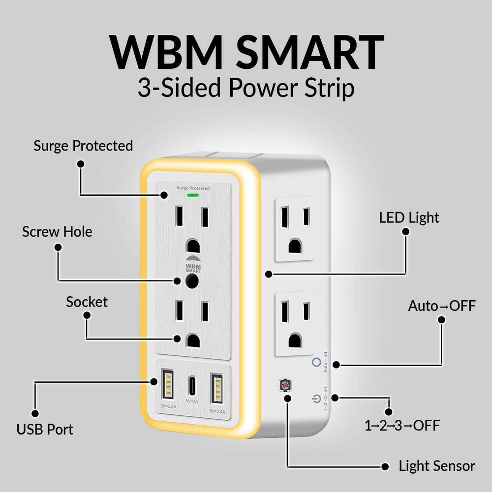 WBM SMART Multi Plug Outlet 2 Count HD-PG-09-2PK