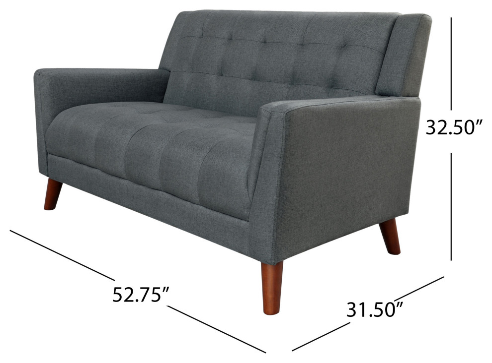 GDF Studio Evelyn Mid Century Modern Fabric Loveseat   Midcentury   Loveseats   by GDFStudio  Houzz