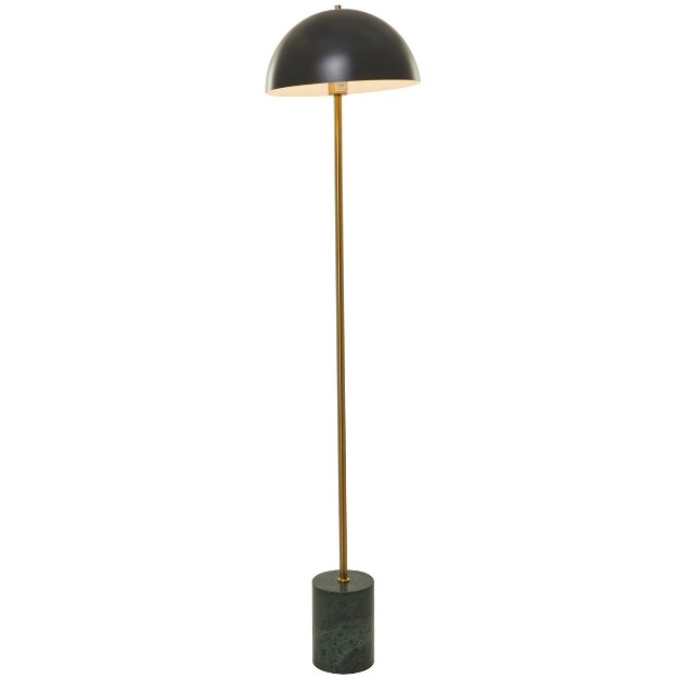 Metal Umbrella Style Floor Lamp With Marble Base Black includes Led Light Bulb Olivia amp May