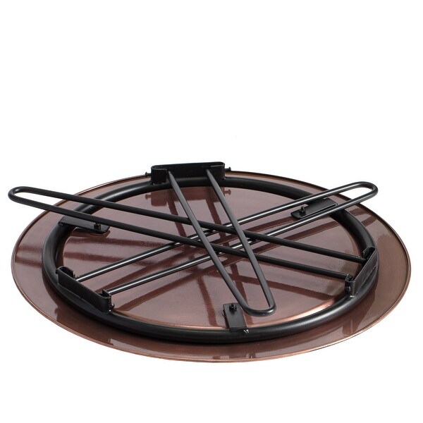 Saffron Fabs 19 inches Diameter Metal Table with Folding Legs - 19.50x19