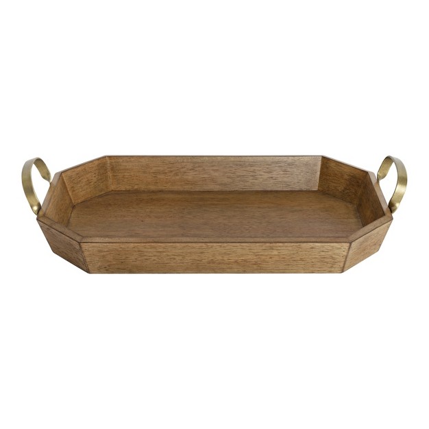 Kate And Laurel Atchison Tray 21x12 Brown